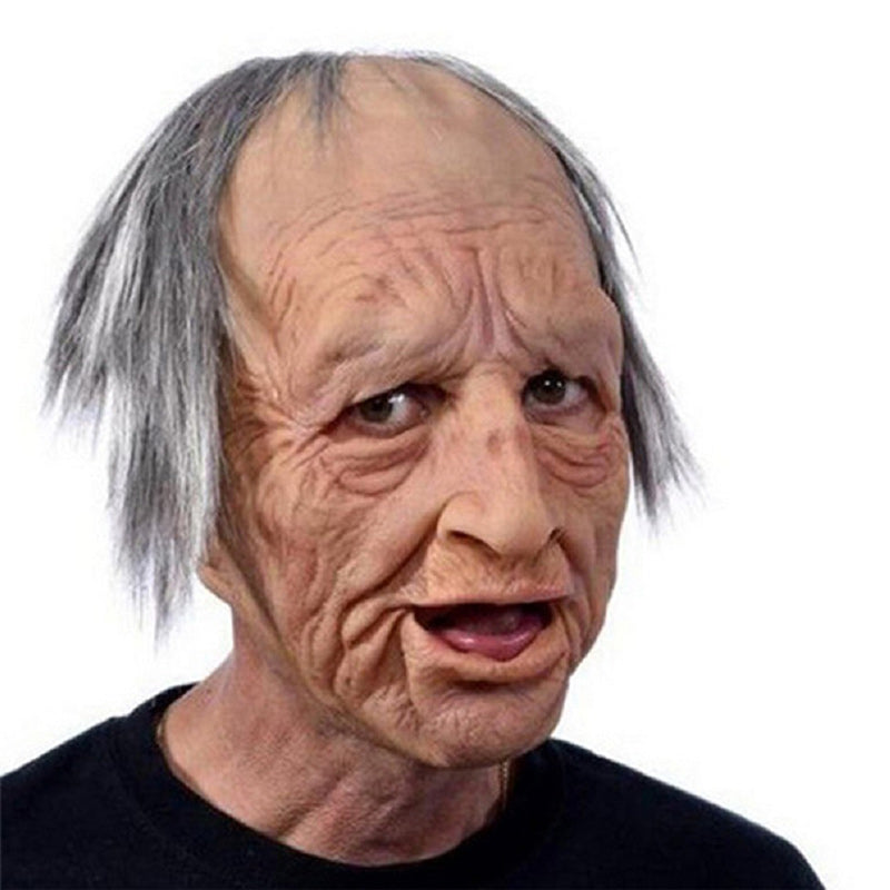 Realistic Full-Face Latex Mask, Elderly Man with Facial Hair, for Cosplay, view 14