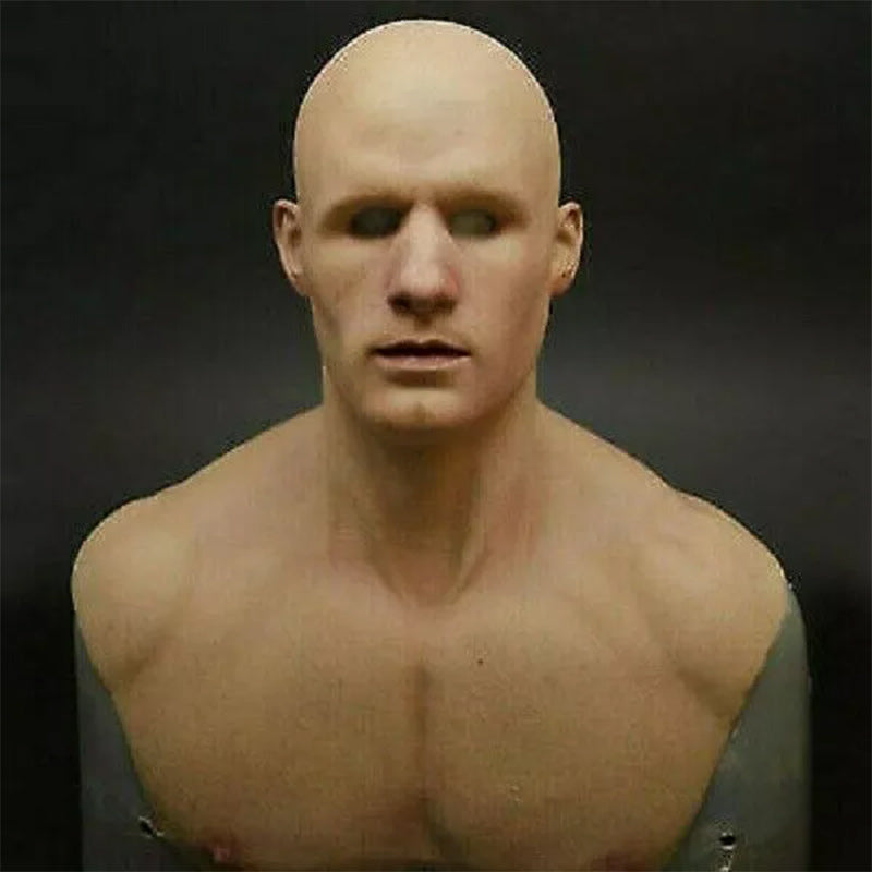 Realistic Full-Face Latex Mask, Elderly Man with Facial Hair, for Cosplay, view 27