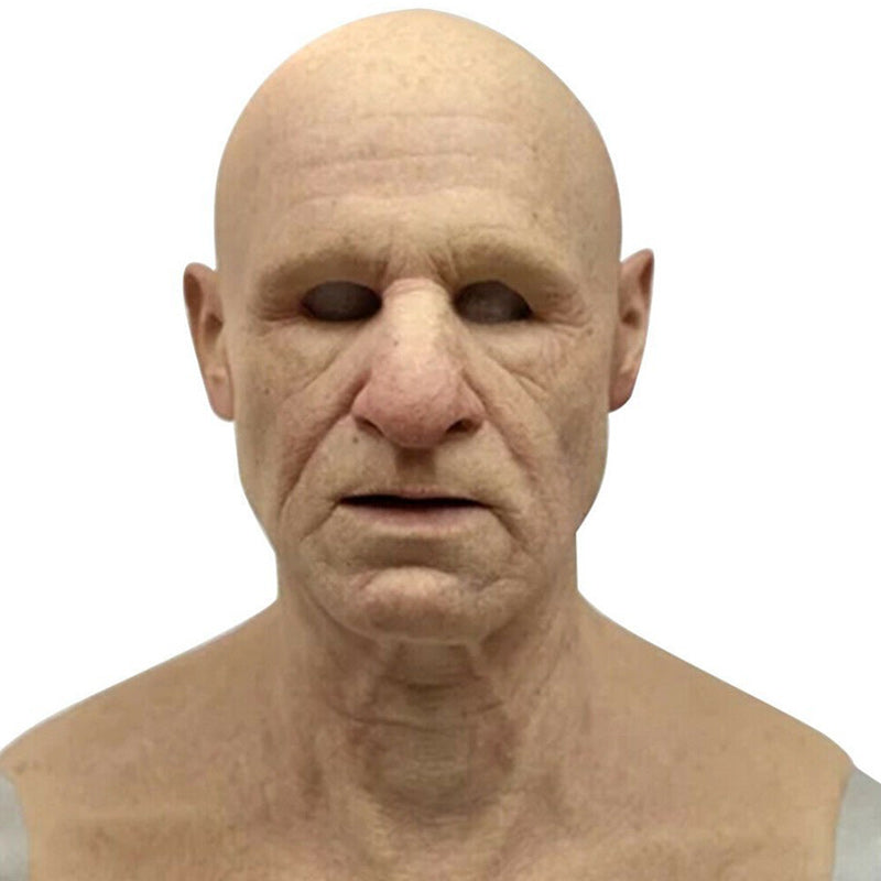 Realistic Full-Face Latex Mask, Elderly Man with Facial Hair, for Cosplay, view 4
