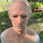 Realistic Full-Face Latex Mask, Elderly Man with Facial Hair, for Cosplay, view 5