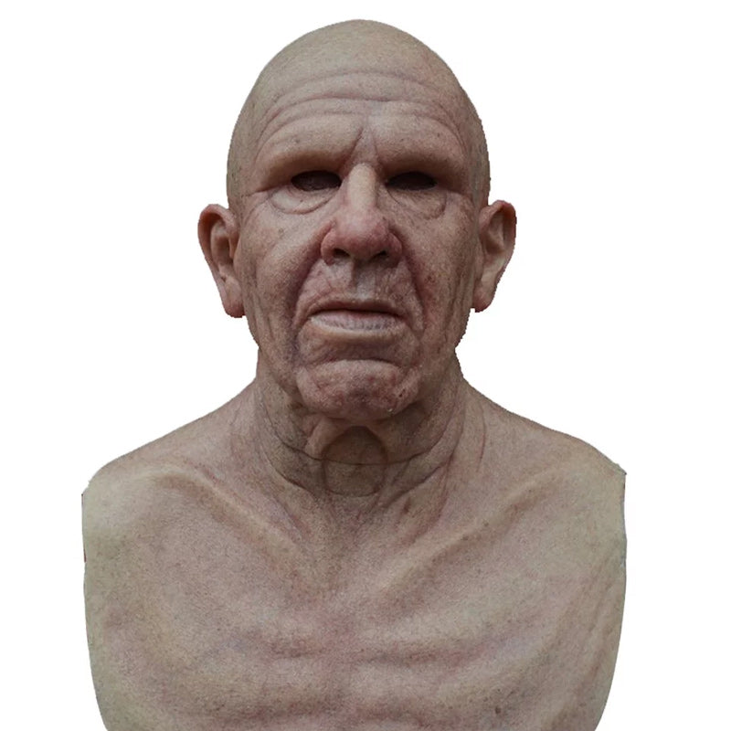 Realistic Full-Face Latex Mask, Elderly Man with Facial Hair, for Cosplay, view 6