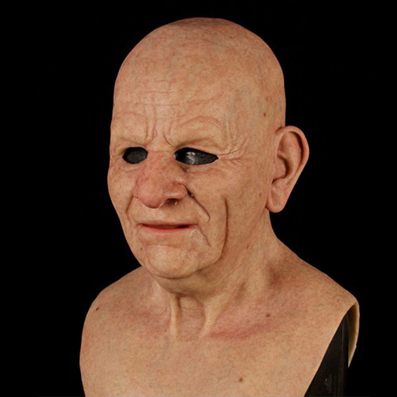 Realistic Full-Face Latex Mask, Elderly Man with Facial Hair, for Cosplay, view 8