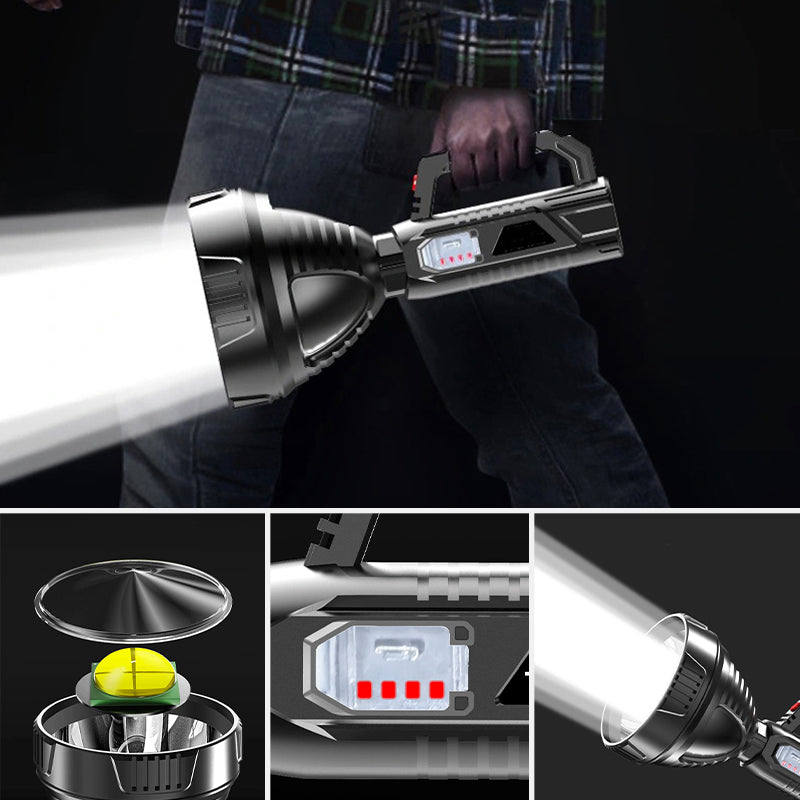 Rechargeable Handheld LED Spotlight Torch, 8000mAh, ABS, 90 × 210mm, view 10