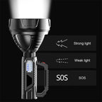 Rechargeable Handheld LED Spotlight Torch, 8000mAh, ABS, 90 × 210mm, view 6