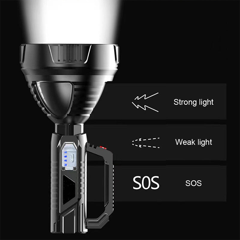 Rechargeable Handheld LED Spotlight Torch, 8000mAh, ABS, 90 × 210mm, view 6