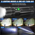 Rechargeable LED Torch with USB-C, LCD Display and Adjustable Focus, view 3