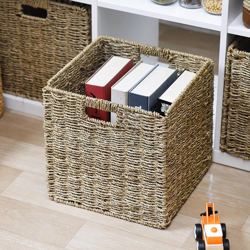 Rectangular Natural Fiber Storage Basket | High & Bury