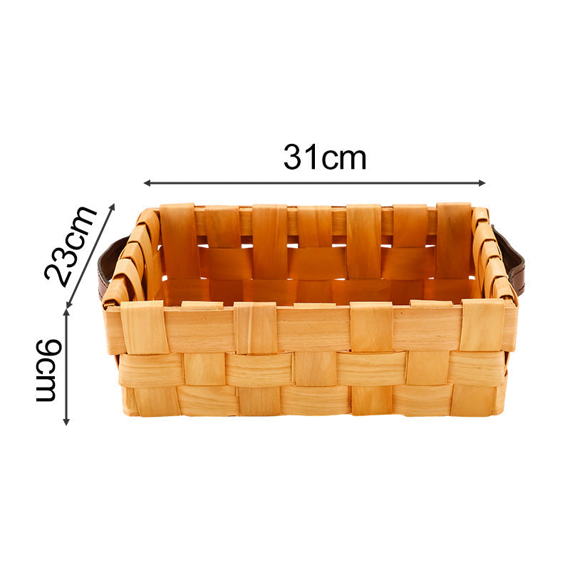 Rectangular Storage Basket made of Woven Natural Material | High & Bury