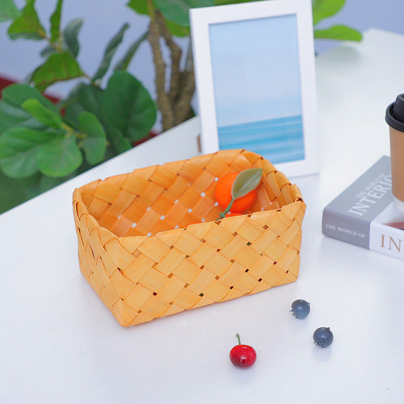Rectangular Storage Basket made of Woven Natural Material | High & Bury