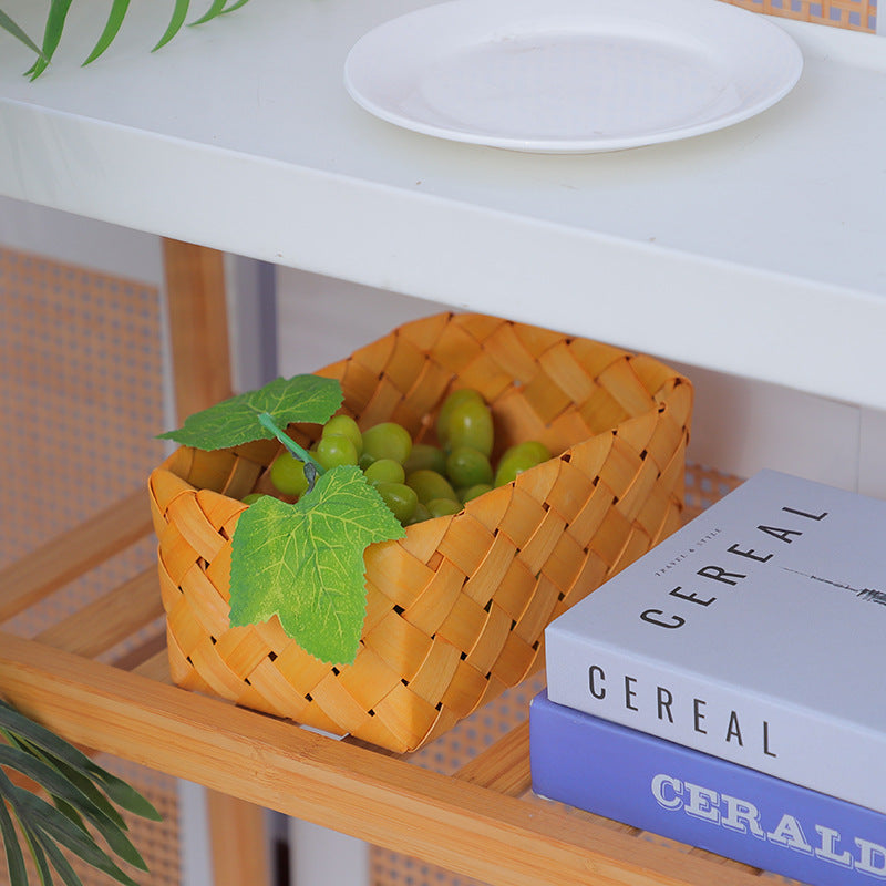 Rectangular Storage Basket made of Woven Natural Material | High & Bury