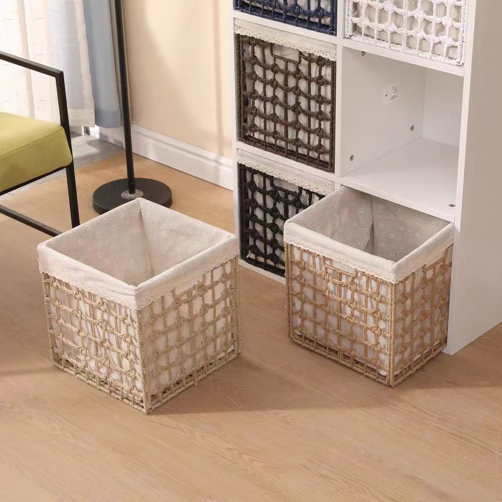 Rectangular Storage Basket with Handwoven Design | High & Bury