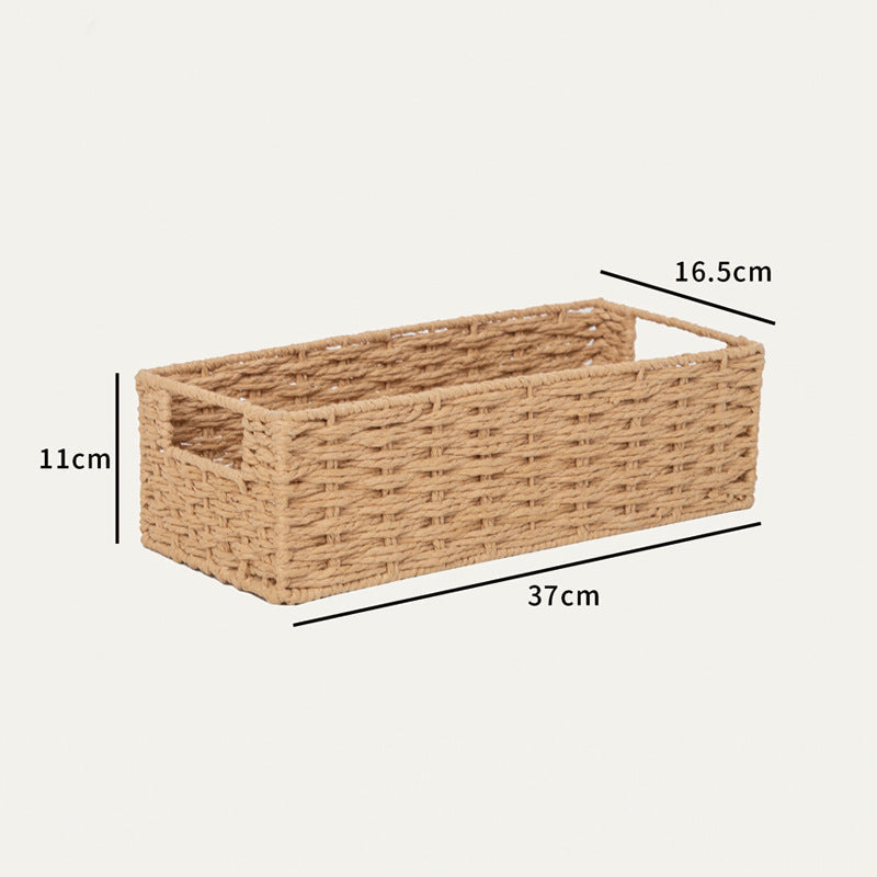 Rectangular Woven Storage Basket Natural | High & Bury