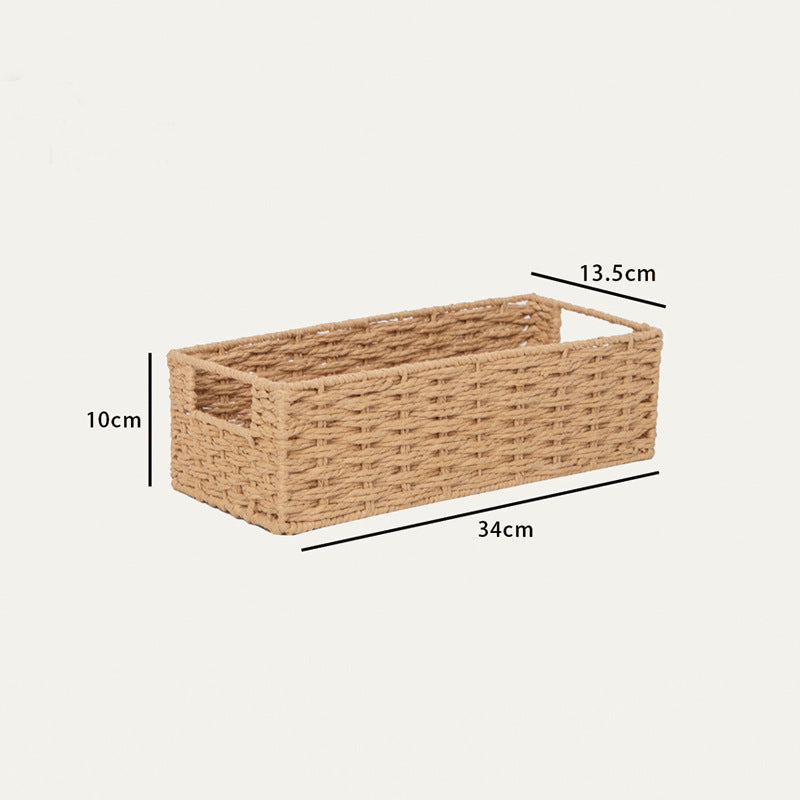 Rectangular Woven Storage Basket Natural | High & Bury