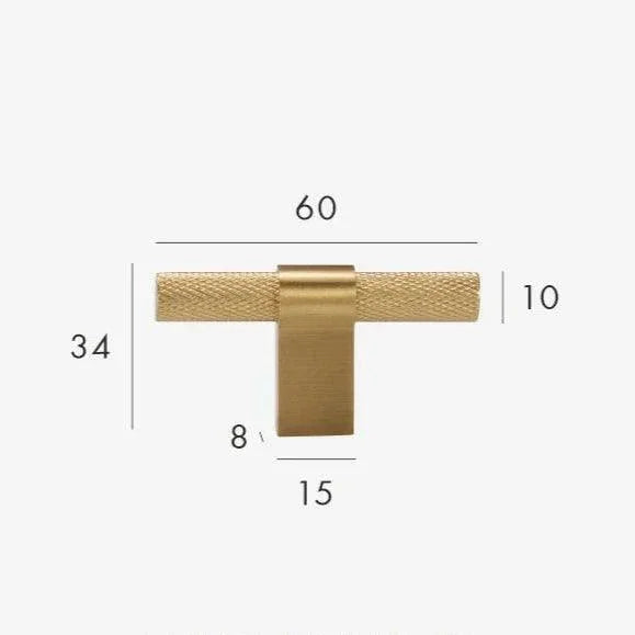 Reedmont Brass Knurled T-Bar Handle