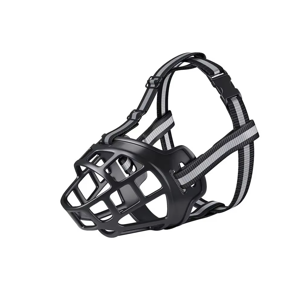 Reflective Dog Muzzle, Breathable Plastic with Adjustable Strap, view 4