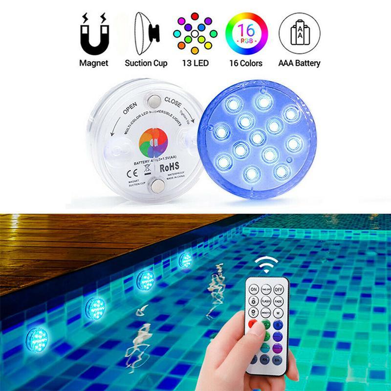 Remote-Controlled Colour-Changing Submersible LED Light with Suction Cups, view 2