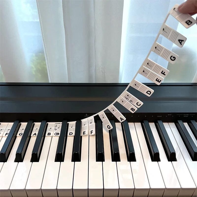 Removable Silicone Piano Keyboard Note Labels for 88-Key Pianos