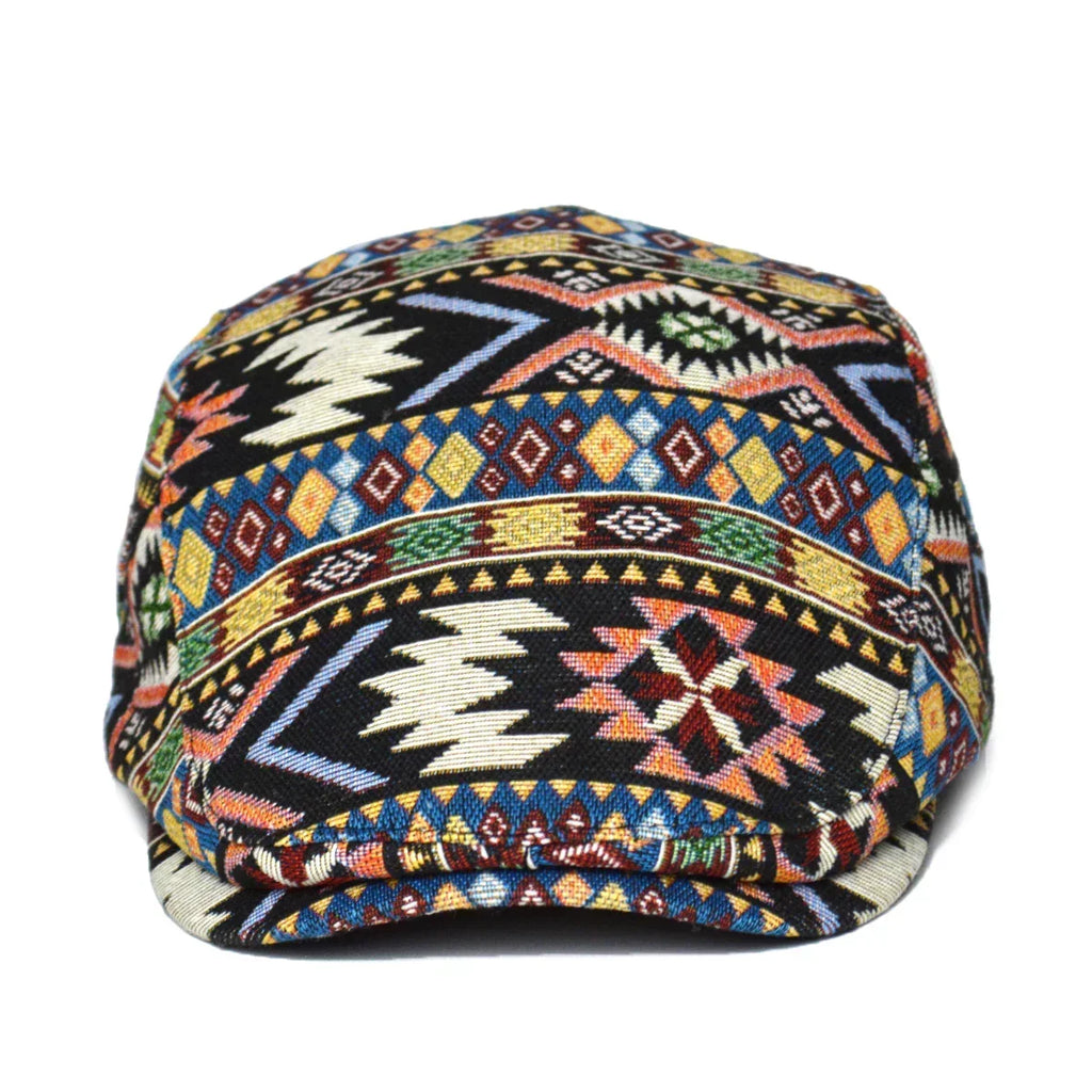Retro Cotton Flat Cap with Curved Brim, Soft Crown and Adjustable Back Strap, view 3