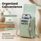 RFID-Blocking Phone Crossbody Bag, 19 x 11 x 5 cm, PU Leather, view 4