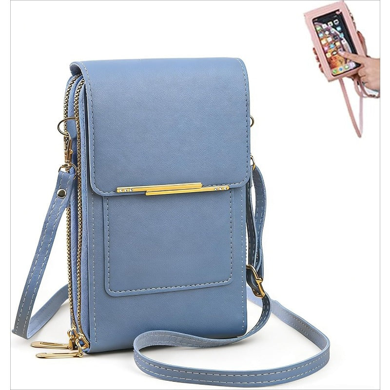 RFID-Blocking Phone Crossbody Bag, 19 x 11 x 5 cm, PU Leather, view 8