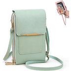 RFID-Blocking PU Leather Phone Crossbody Bag with Touchscreen Window, view 11