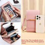 RFID-Blocking PU Leather Phone Crossbody Bag with Touchscreen Window, view 6