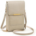 RFID-Blocking PU Leather Phone Crossbody Bag with Touchscreen Window