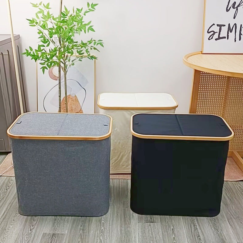 Robust Laundry Container with Practical Lid and Inner Pocket | High & Bury