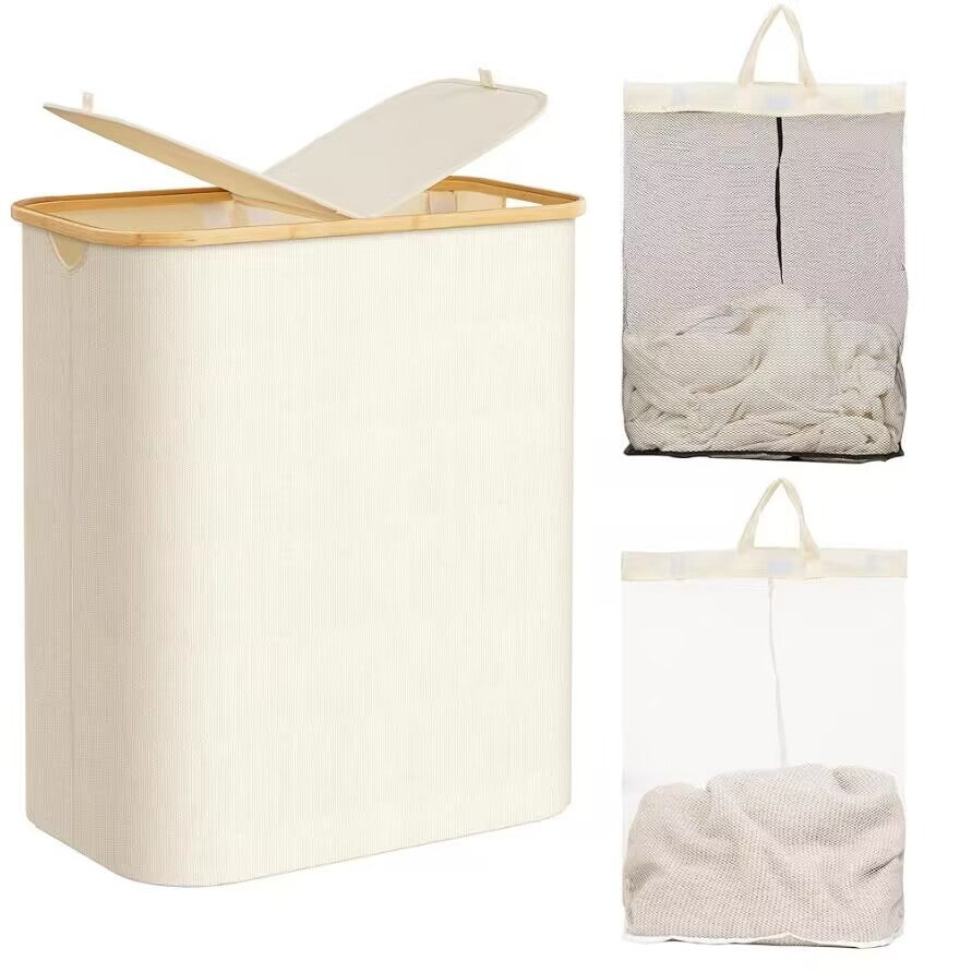 Robust Laundry Container with Practical Lid and Inner Pocket | High & Bury