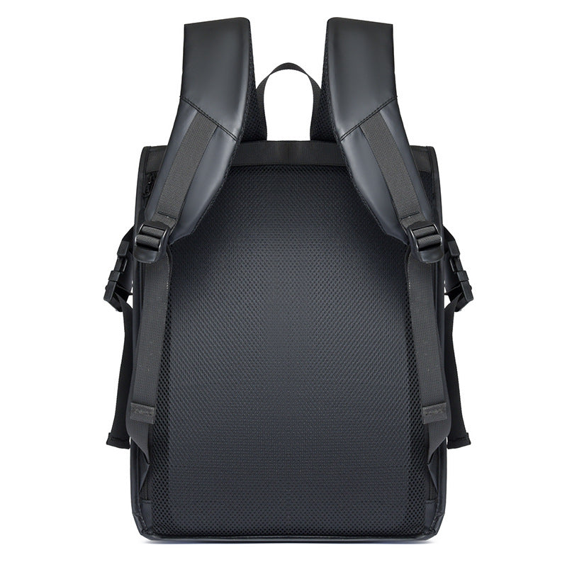 Roll-Top Waterproof Backpack with Padded Straps and Multiple Pockets, view 2