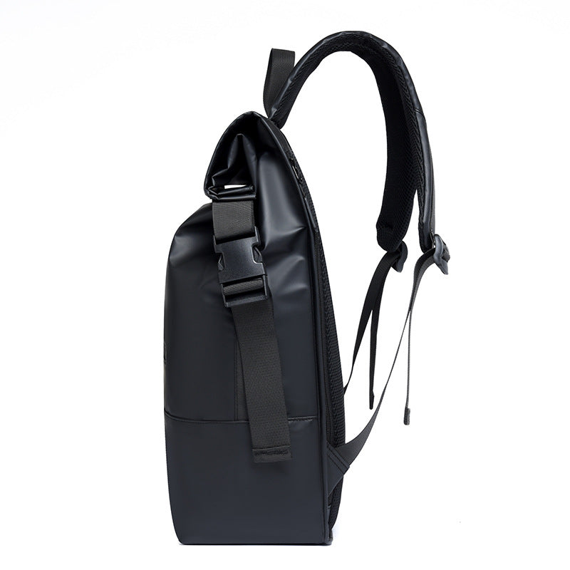 Roll-Top Waterproof Backpack with Padded Straps and Multiple Pockets
