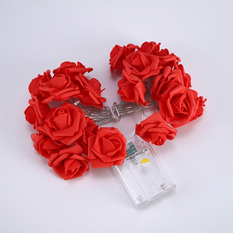 Rose-Shaped LED String Lights Romantic Flower Garland | High & Bury