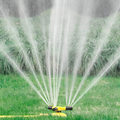 Rotating Lawn Sprinkler with Adjustable Spray Angles, Yellow
