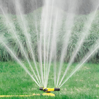 Rotating Lawn Sprinkler with Adjustable Spray Angles, Yellow