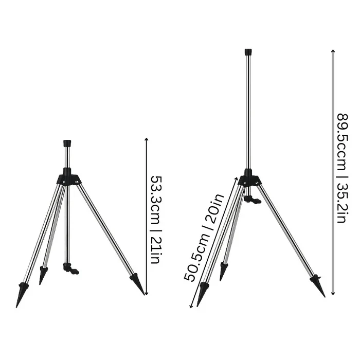 Rotating Tripod Garden Sprinkler, Stainless Steel and ABS, 360°, view 3
