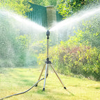 Rotating Tripod Garden Sprinkler with Adjustable Spray and Mist