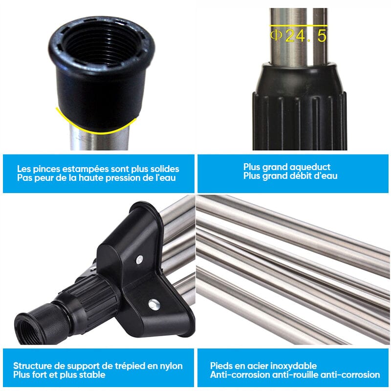 Rotating Tripod Sprinkler with Adjustable Spray and 360-Degree Rotation, view 2