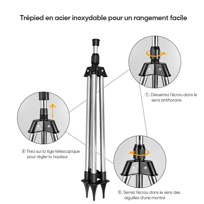 Rotating Tripod Sprinkler with Adjustable Spray and 360-Degree Rotation, view 3