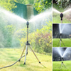 Rotating Tripod Sprinkler with Adjustable Spray and 360-Degree Rotation