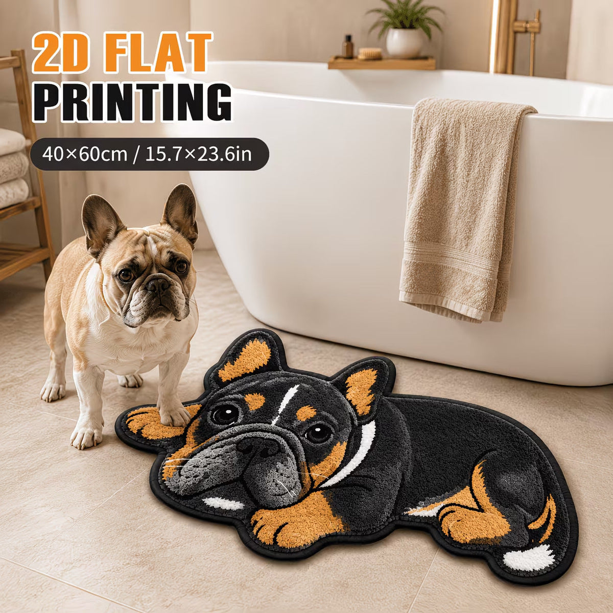 Rottweiler-Shaped Plush Area Mat | High & Bury