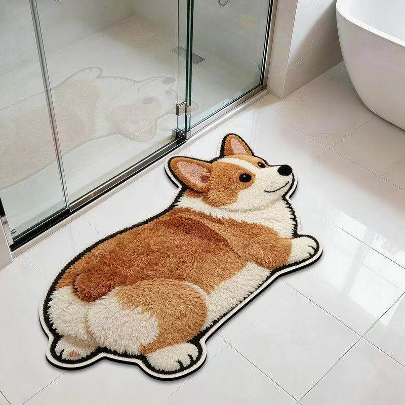 Rottweiler-Shaped Plush Area Mat | High & Bury