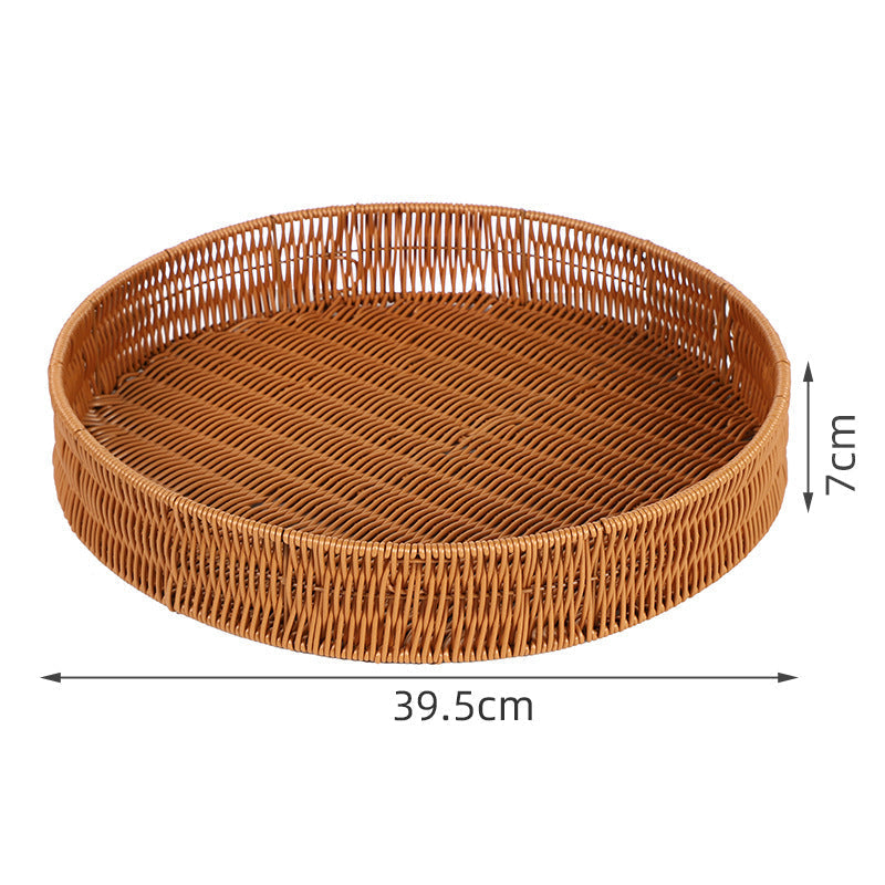 Round Artisan Woven Serving Tray | High & Bury