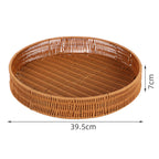 Round Artisan Woven Serving Tray | High & Bury