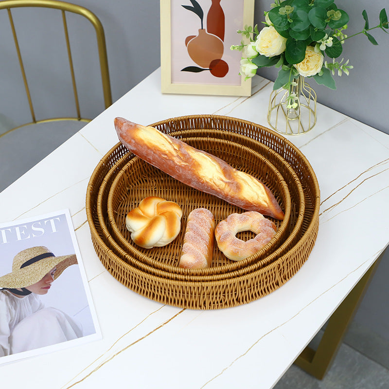 Round Artisan Woven Serving Tray | High & Bury