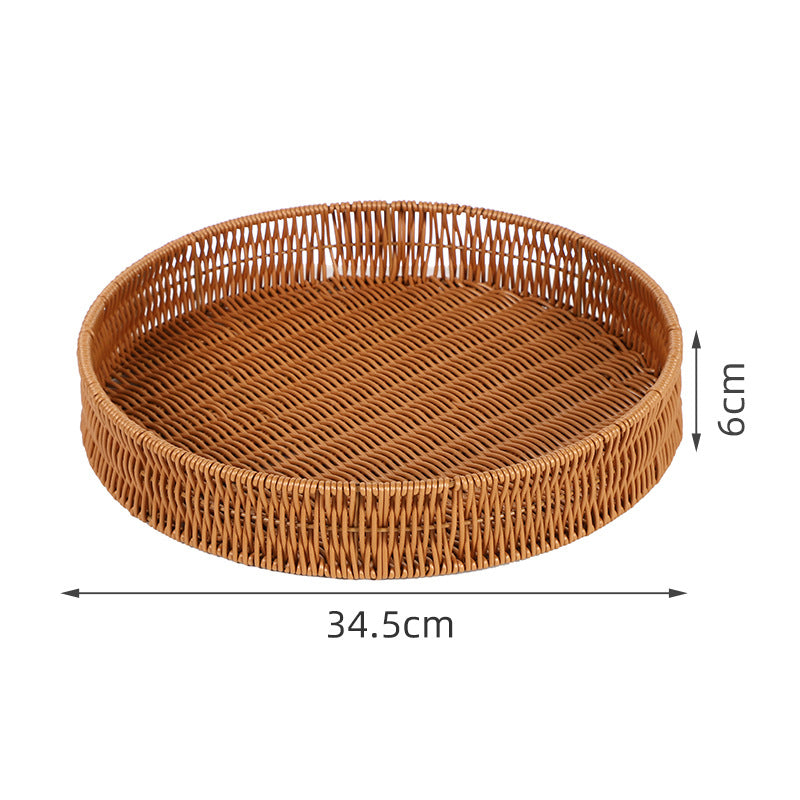 Round Artisan Woven Serving Tray | High & Bury