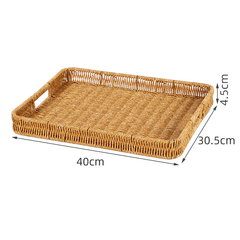 Round Artisan Woven Serving Tray | High & Bury