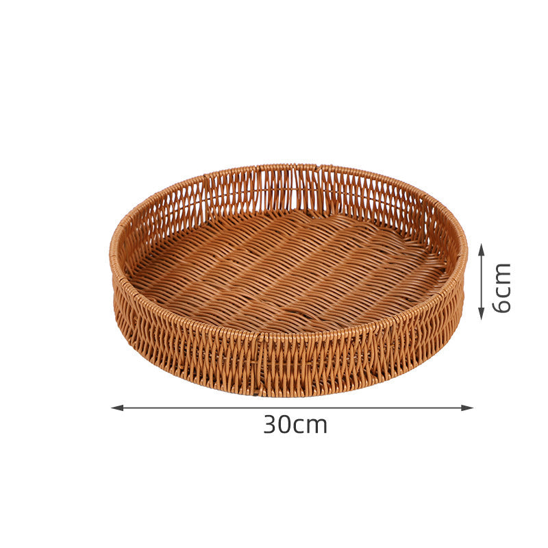 Round Artisan Woven Serving Tray | High & Bury