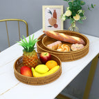 Round Artisan Woven Serving Tray | High & Bury