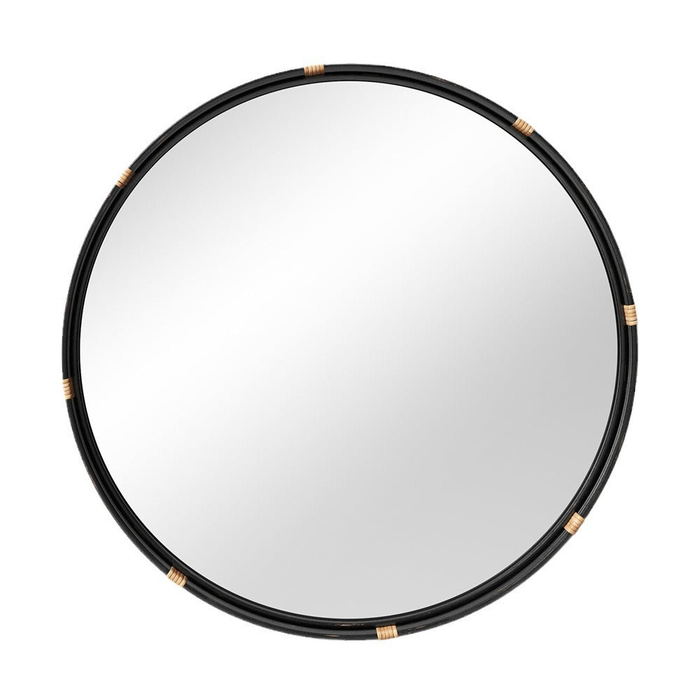 Round Decorative Wall Mirror with Braided Edge | High & Bury