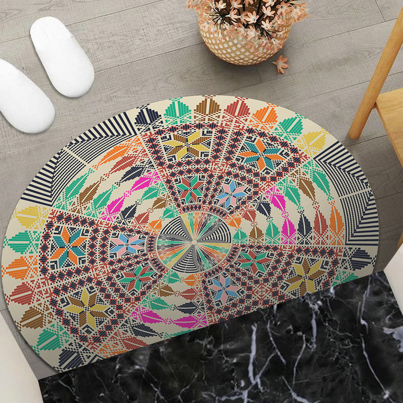 Round Geometric Area Mat | High & Bury
